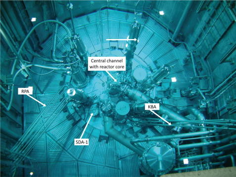 Figure 1: Irradiation channels in the reactor pool